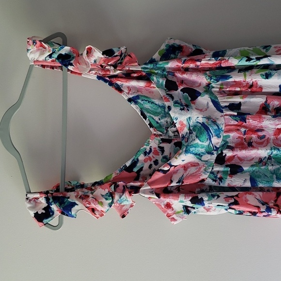 H&M Floral Dress XXL Sleeveless Flowy Sundress Vacation Wedding Beach Resortwear - Picture 9 of 13